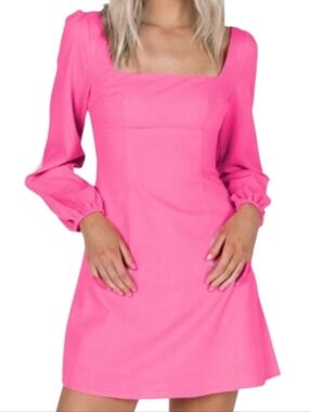 Princess Polly New NWT Pink Hastings Long Sleeve Mini Dress